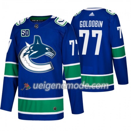 Herren Eishockey Vancouver Canucks Trikot Nikolay Goldobin 77 50th Anniversary Adidas 2019-2020 Blau Authentic